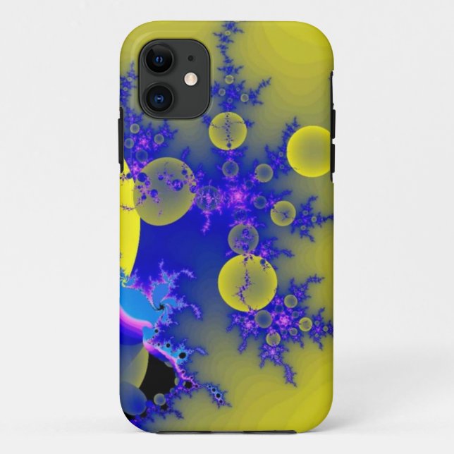 Capa Para iPhone Da Case-Mate Fractal azul e amarelo (Verso)