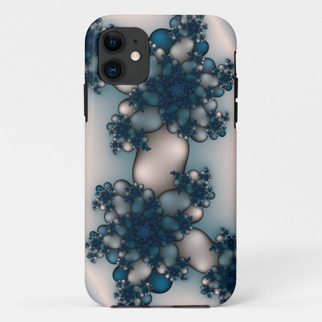 Capa Para iPhone Da Case-Mate fractal rosa azul (Verso)