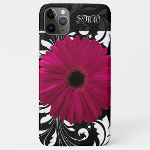 Capa Para iPhone Da Case-Mate Fuchsia Gerbera Daisy com espiral Preta e Branca