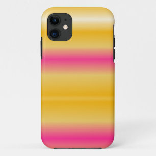 Capa Para iPhone Da Case-Mate Fundo das faixas amarelas do arco-íris cor-de-rosa