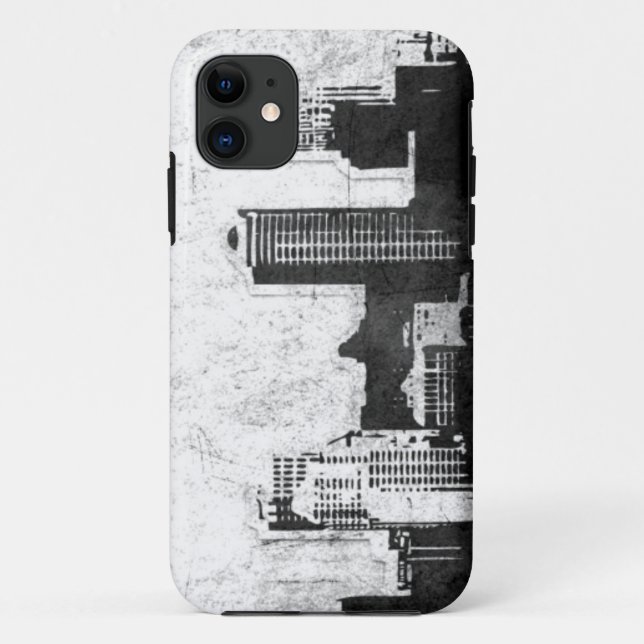 Capa Para iPhone Da Case-Mate Fundo sujo da cidade em preto e branco (Verso)