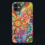 Capa Para iPhone Da Case-Mate Funky Retro Pattern Abstrato Bohemian<br><div class="desc">Padrão retrorboêmico engraçado com mandalas florais coloridas.</div>