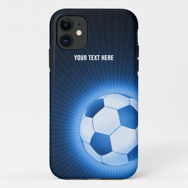 Capa Para iPhone Da Case-Mate Futebol azul personalizado (Verso)