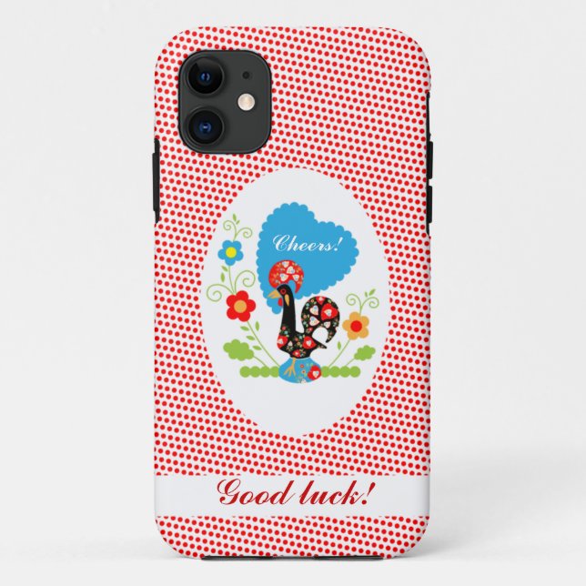 Capa Para iPhone Da Case-Mate Galo português com bolinhas vermelhas (Verso)