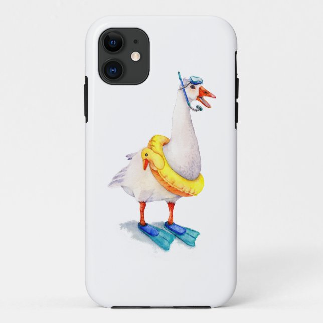 Capa Para iPhone Da Case-Mate Ganso Branco Snorkeling (Verso)