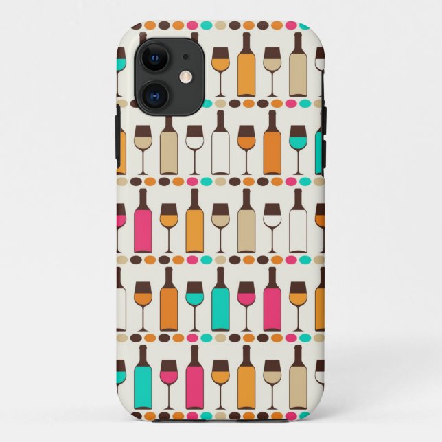 Capa Para iPhone Da Case-Mate Garrafas de vinho retrô e ógrados (Verso)