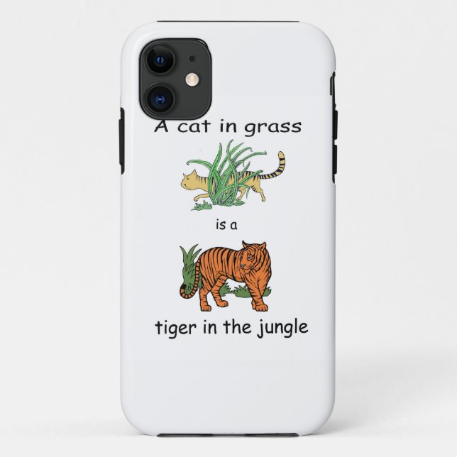 Capa Para iPhone Da Case-Mate Gato na Grama é um Tigre na Selva (Verso)
