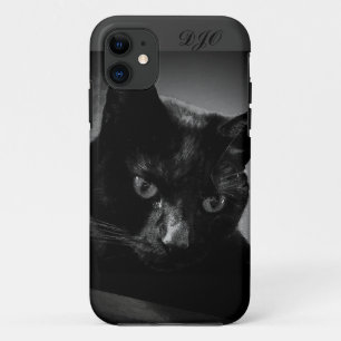 Capa Para iPhone Da Case-Mate Gato preto e monograma curiosos