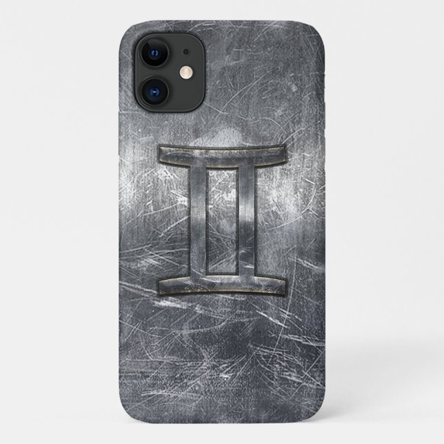 Capa Para iPhone Da Case-Mate Gemini Zodiac - Sinal Grunge - Prata Incomodada (Verso)