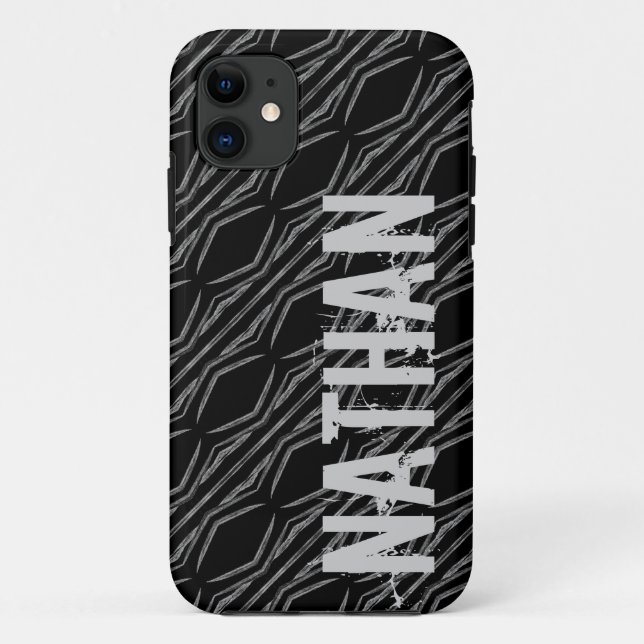 Capa Para iPhone Da Case-Mate Geométrico de prata preto conhecido feito sob (Verso)