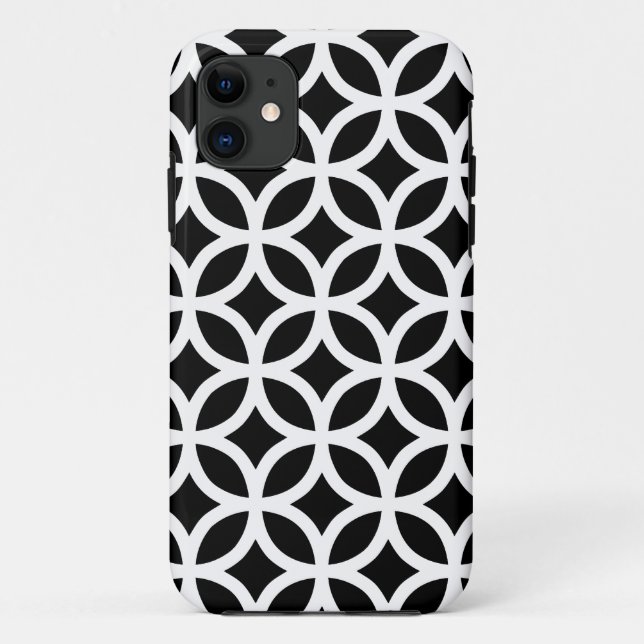 Capa Para iPhone Da Case-Mate Geométrico preto e branco (Verso)