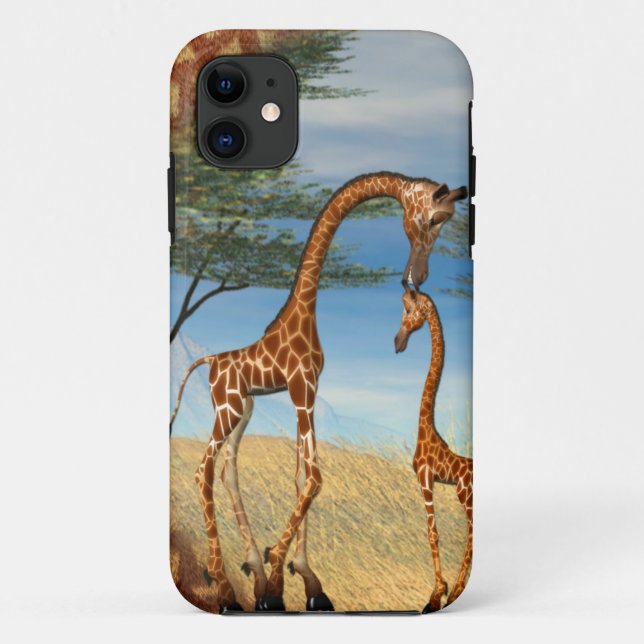 Capa Para iPhone Da Case-Mate Girafa do amor da mãe (Verso)