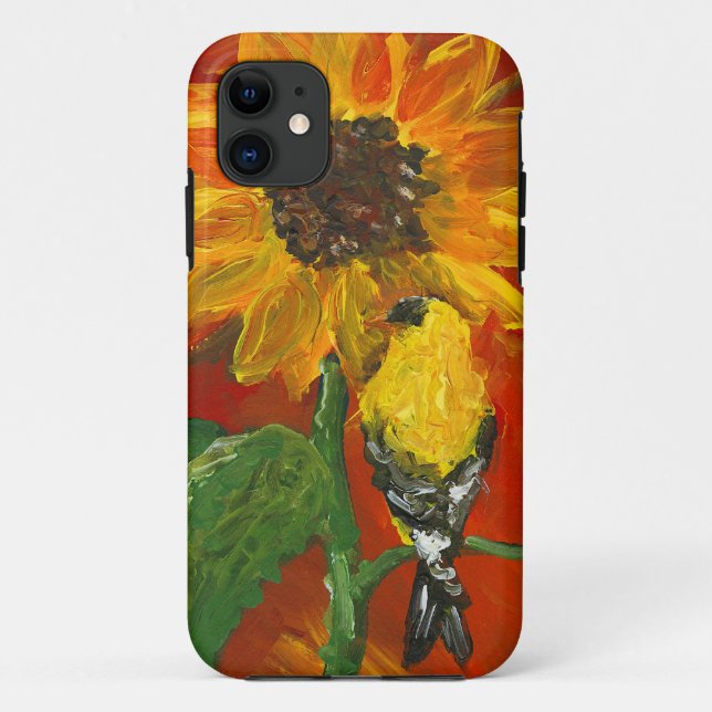 Capa Para iPhone Da Case-Mate Girassol com Goldfinch (Verso)