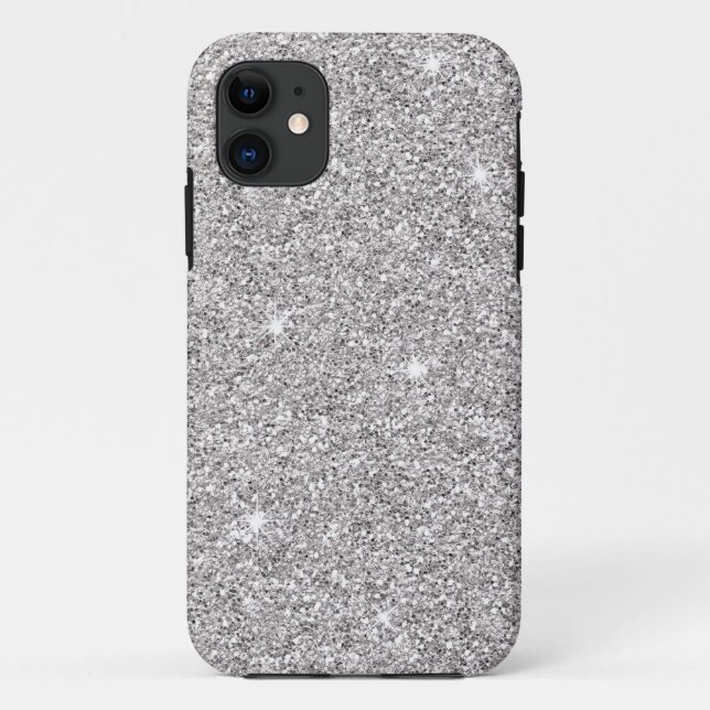 Capa Para iPhone Da Case-Mate Glitzy Silver Glitter (Verso)