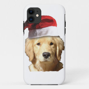 Capa Para iPhone Da Case-Mate Golden retriever no chapéu do papai noel