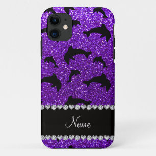 Capa Para iPhone Da Case-Mate Golfinhos roxos personalizados do brilho do índigo