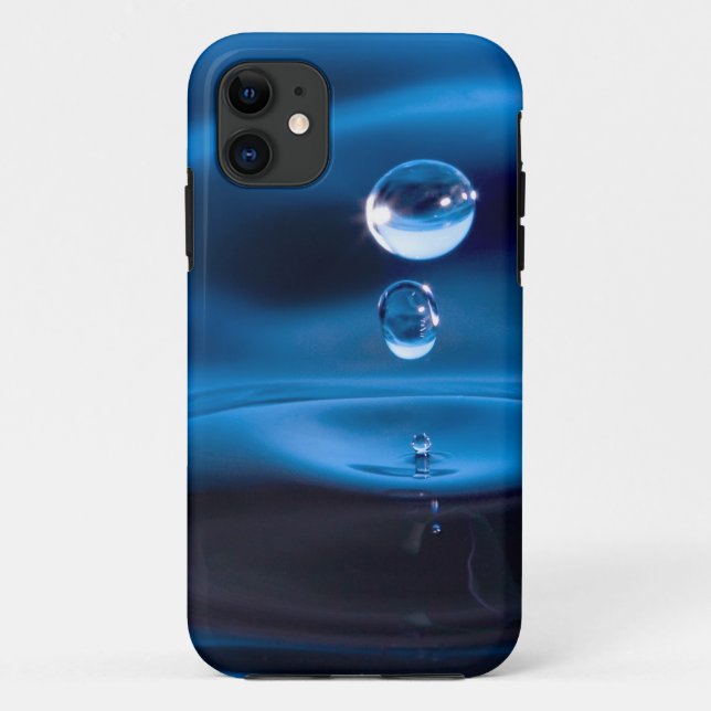Capa Para iPhone Da Case-Mate Gotas da água azul (Verso)