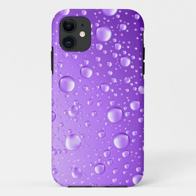 Capa Para iPhone Da Case-Mate Gotas de Abstrato de Chuva Roxo Metálica (Verso)