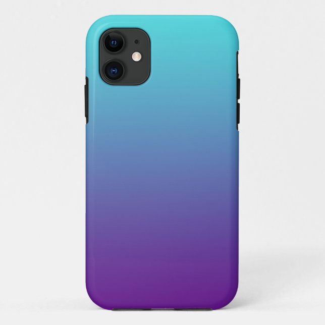 Capa Para iPhone Da Case-Mate Gradiente de Fundo Simples Turquesa Azul Roxo (Verso)