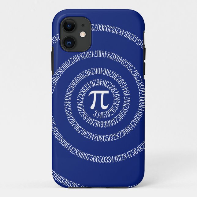 Capa Para iPhone Da Case-Mate Gráfico espiral para Pi em azul Marinho (Verso)
