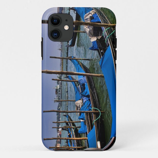 Capa Para iPhone Da Case-Mate Grande Canal de água com barcos gondalo alinhados (Verso)
