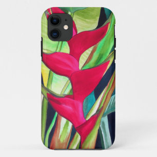 Capa Para iPhone Da Case-Mate Heliconia Lobster Claw, flor de aquarela tropical