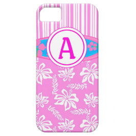 Capa Para iPhone Da Case-Mate Hibiscis Rosa Monograma e Surfboard iPhone 5 Case