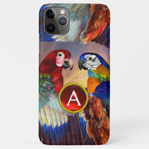 CAPA PARA iPhone DA Case-Mate HIPER PARROS/ARA GEMSTONE MONOGRAMA VERMELHA E AZU