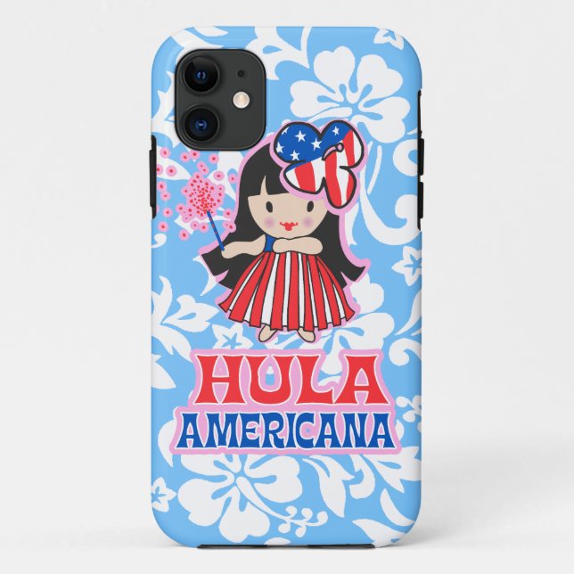 Capa Para iPhone Da Case-Mate Hula Americana Hula Girl Patriotic iPhone 5 Case (Verso)
