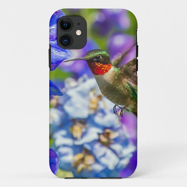 Capa Para iPhone Da Case-Mate Hummingbird E Delfinium (Verso)
