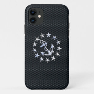 Capa Para iPhone Da Case-Mate Iate náutico: Chrome Ensign on Grille Impressão