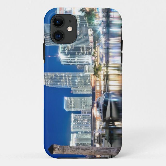 Capa Para iPhone Da Case-Mate Ideia da skyline com reflexão na água, Miami (Verso)