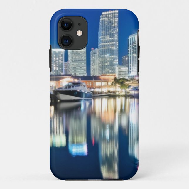Capa Para iPhone Da Case-Mate Ideia da skyline com reflexão na água, Miami (Verso)