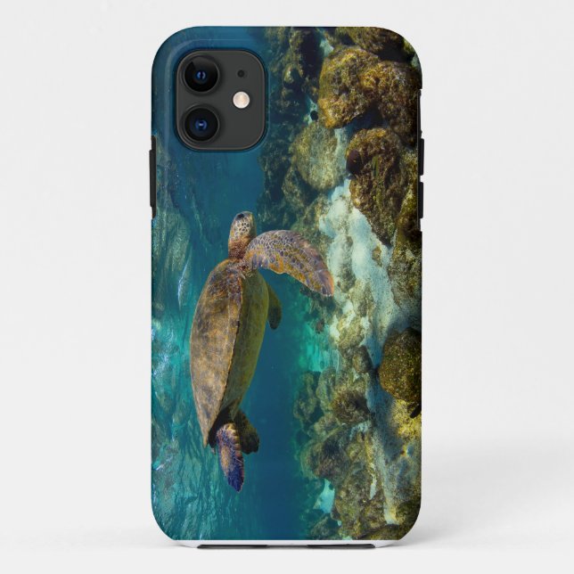 Capa Para iPhone Da Case-Mate Ilhas Galápagos, uma tartaruga marinha verde (Verso)
