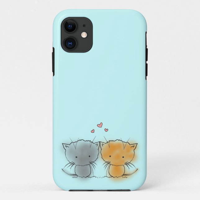 Capa Para iPhone Da Case-Mate Ilustração de Dois Gatinhos Laranja e Cinza (Verso)