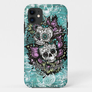 Capa Para iPhone Da Case-Mate Ilustração dos crânios do açúcar da borboleta