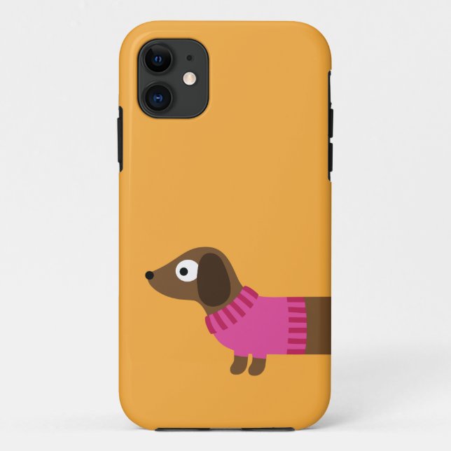 Capa Para iPhone Da Case-Mate Ilustração longa bonito do Dachshund (Verso)