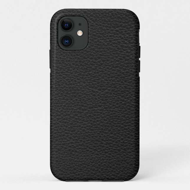 Capa Para iPhone Da Case-Mate Imagem de couro preto. (Verso)