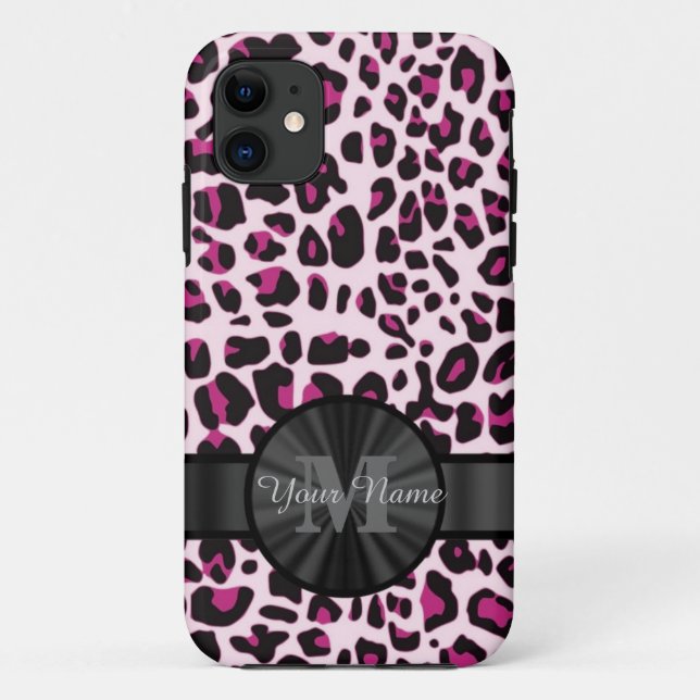 Capa Para iPhone Da Case-Mate Impressão bonito de animais leopardo monograma (Verso)