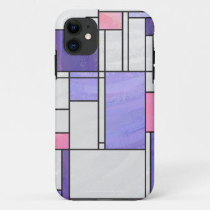 Capa Para iPhone Da Case-Mate Impressão branco roxo cor-de-rosa de Mondrian