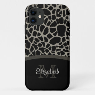 Capa Para iPhone Da Case-Mate Impressão de Luxury Giraffe Monograma e Nome Elega