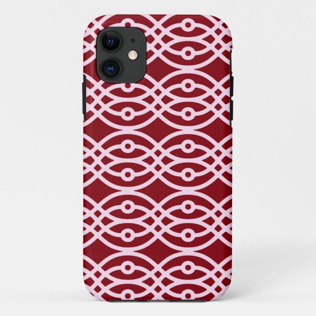 Capa Para iPhone Da Case-Mate Impressão de quimono, burgundy e rosa (Verso)