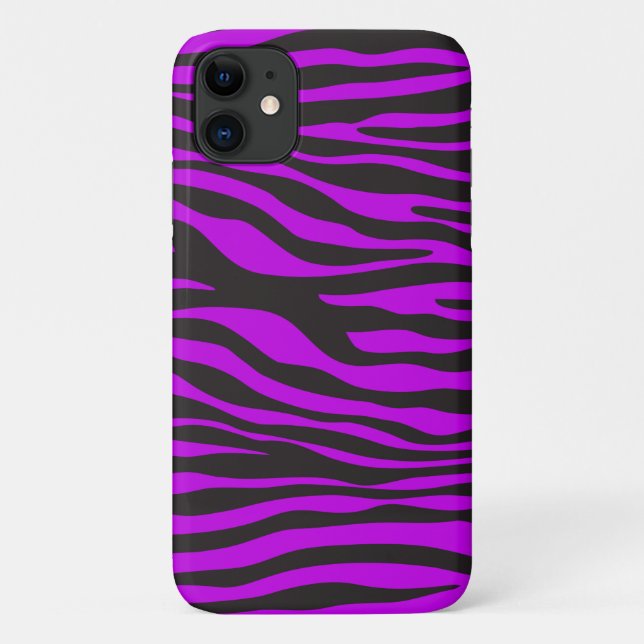 Capa Para iPhone Da Case-Mate Impressão de Zebra, Stripes de Zebra, Zebra Roxa,  (Verso)