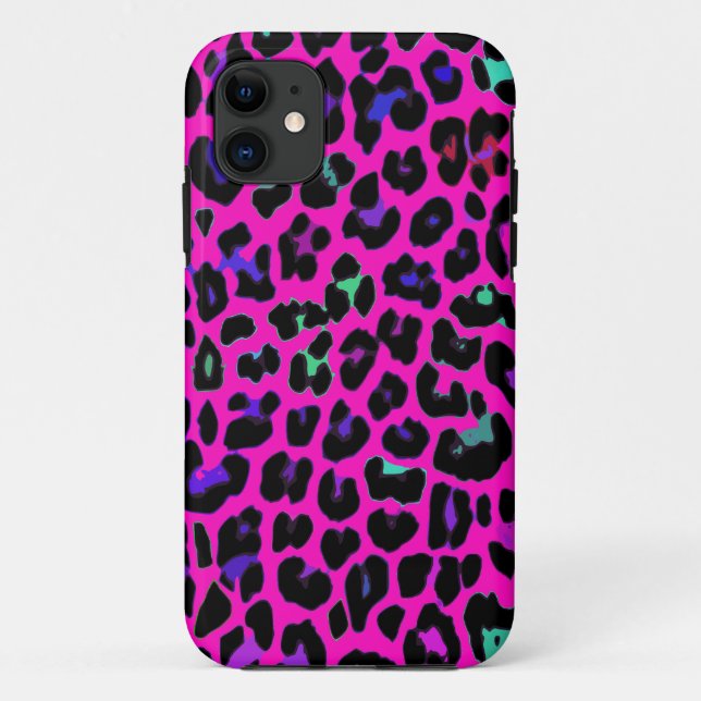 Capa Para iPhone Da Case-Mate Impressão do leopardo do rosa quente (Verso)