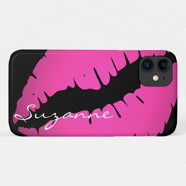 Capa Para iPhone Da Case-Mate Impressão Personalizada de Lábios Rosa (Verso (horizontal))