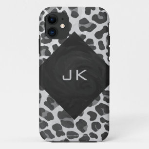 Capa Para iPhone Da Case-Mate Impressão preto e branco do leopardo do monograma