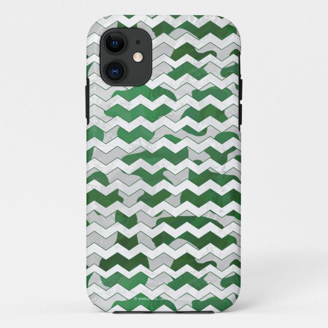 Capa Para iPhone Da Case-Mate Impressão Verde-Vaca-Cevron (Verso)