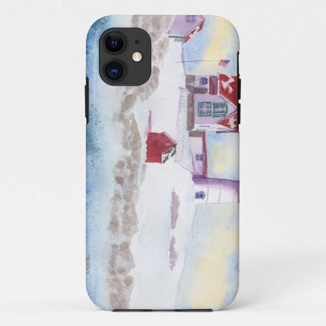 Capa Para iPhone Da Case-Mate inverno em Nubble LIghthouse no Maine (Verso)