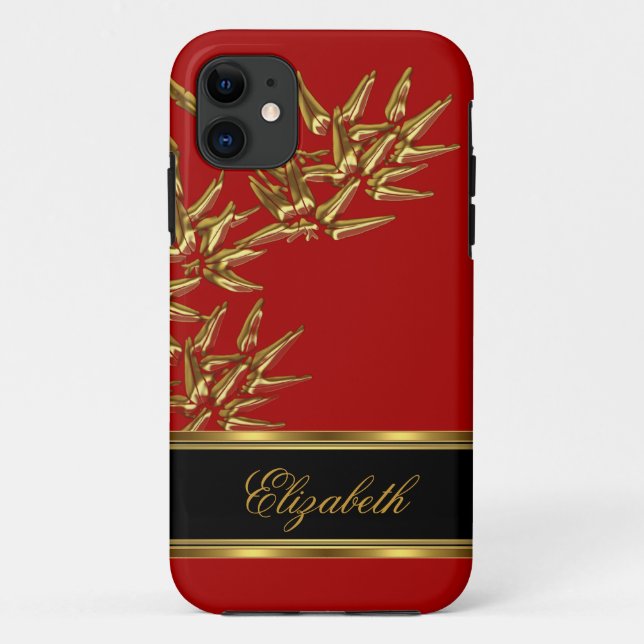 Capa Para iPhone Da Case-Mate iPhone 5 Elegante Asiático Bambu Dourado Vermelho (Verso)