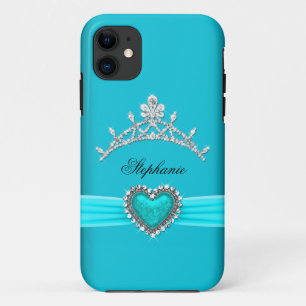 Capa Para iPhone Da Case-Mate iPhone 5 Tiara de Princesa Prata Verde Água Revest